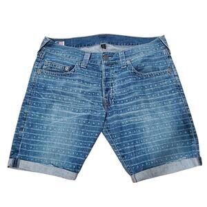 Rare Vintage Y2K True Religion Geno Cut-Off Jean Shorts Jorts 36 Made in USA